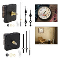 Wall Clock Quartz Movement Mechanism with Golden Hands Pointer Set, Metal Hook for Clock DIY Clock Repair Parts Replacement