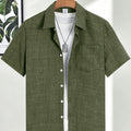 Men's Casual Linen Short Sleeve Shirts Drip Outfits Man | SAMAG