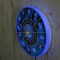 Signs Of Zodiac Wall Clock With LED Backlight Horoscope Constellation Astrology Symbol Home Decor Wall Watch For Living Room