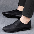 Men's leather shoes soft soles four seasons plus size casual leather shoes fashion trendy youth party Versatile driving shoes