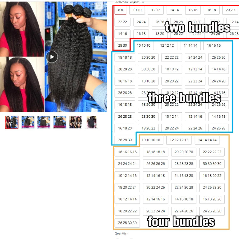 Kinky Straight Bundles Weave Coarse Yaki Straight Weaving Raw Indian Human Hair Bundles With Closure Hair Extensions For Women