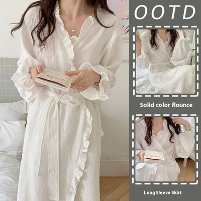 Simple Long - Sleeved Robe Female Spring and Autumn | SAMAG