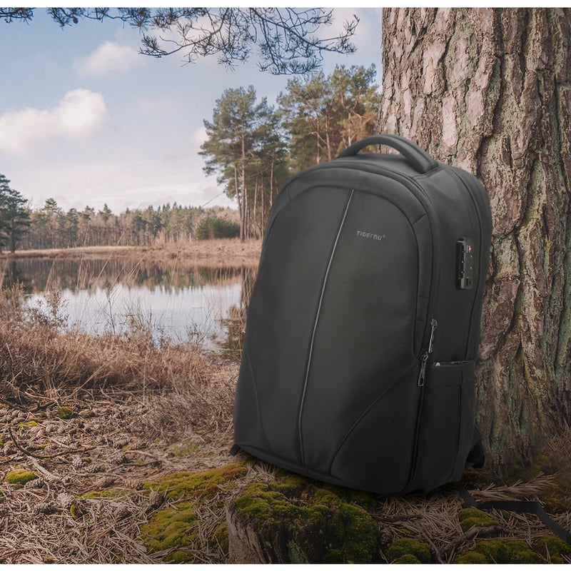 Tigernu Vacuum Backpacks Compression Travel Backpacks 15.6-17 Laptop Backpack Men TSA Anti Theft Backpacks Expandable Schoolbag