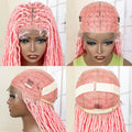 Pink Soft Faux Braids Wig for Black Women 36 Inches Synthetic Knotless Box Braided Wigs with Baby Hair Full Lace Dreadlock Wig