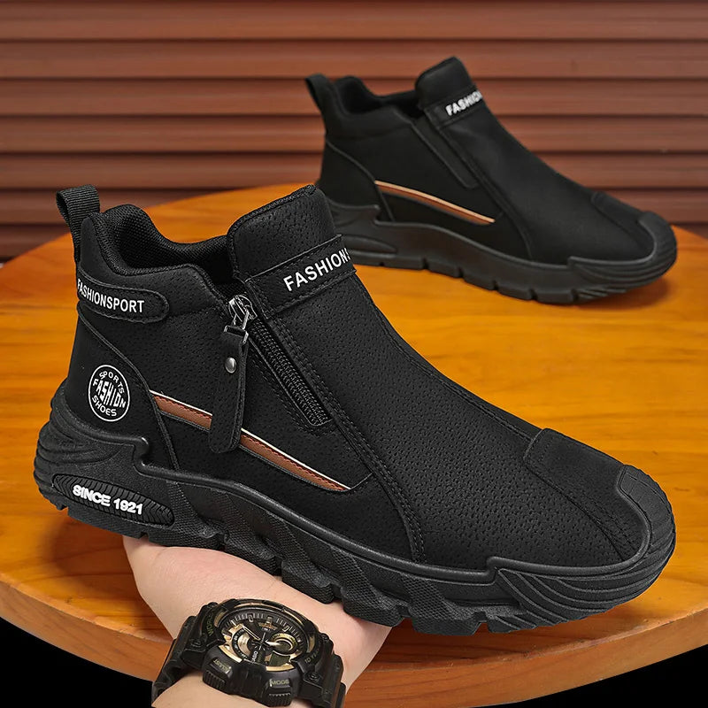 Men's Casual Sports Outdoor Hiking Shoes Trendy Fashion Street Comfortable Breathable Mesh Upper Durable Rubber Sole