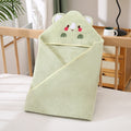 A Cartoon Coral Fleece Bath Towel for Babies, Children's Bath Towel, Baby Washcloth, 31.5* 31.5inch , Made of Super Absorbent Polyester Material, Warm and Breathable, with Cartoon Animal Shapes for Kids, Suitable for Home and