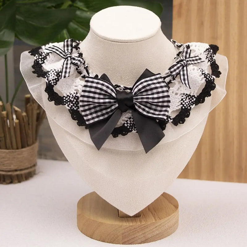 Cute Spring Summer Pet Water Scarf Bowknot Lace Trim Cat Scarf Breathable Princess Small Dog Scarf for Small Dog
