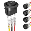 DaierTek 5PCS Round KCD1 Rocker Switch 12V 3 Pin 3 Position ON Off ON 10A/125V DC SPDT Circle Toggle with - Visuel 7 | SAMAG