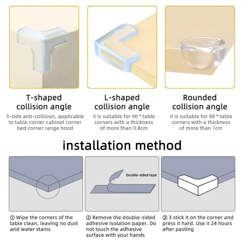 4/10/20pcs Kids Proofing Edge Protector Soft Transparent Children Anti Collision Table Corner Edge Protection Cover