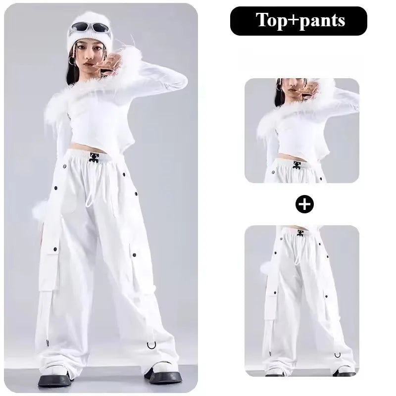 Hip Hop Kids Cool Crop Top Street Dance Love Pants Girls | SAMAG