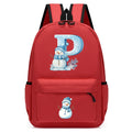 Xmas Snowman Alphabet A-Z Print Backpack for Toddler Girls Boys Schoolbag Holiday Lightweight Kindergarten Kid Daily School Bag