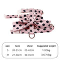 Cute Polka Dot Pet Vest Harness Bowknot Adjustable Pet Traction Rope with Collar Cat Traction Rope Cat