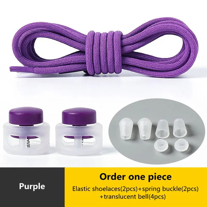 Spring Lock Shoelaces No Tie Shoe Laces Sneakers Round Elastic Shoelace Kid Adult Quick Without Ties Shoestrings Rubber Bands