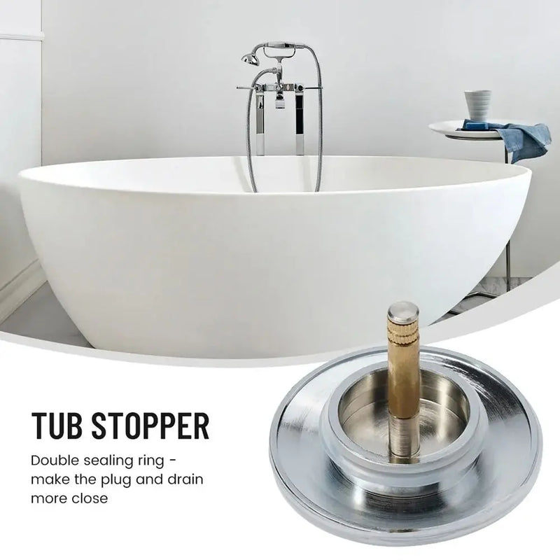 1Pcs New Pop Up Waste Stopper Bathtub Plug Only Flat Seal Brass Bath Stopper 70mm Adjustable Bathroom Tub Drain Filter