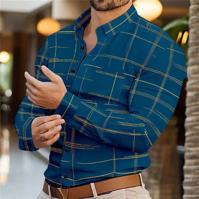 Men's business lapel shirt office casual outdoor street | SAMAG