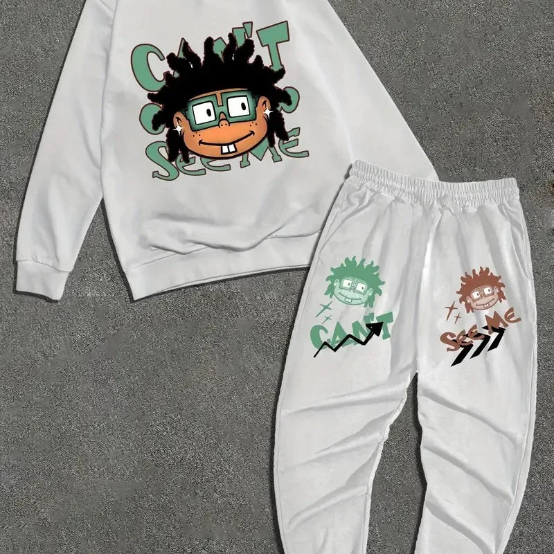 The new men's round - neck sweatshirt set for Spring and Autumn features a casual and comfortable 3D pattern - View 6 | SAMAG