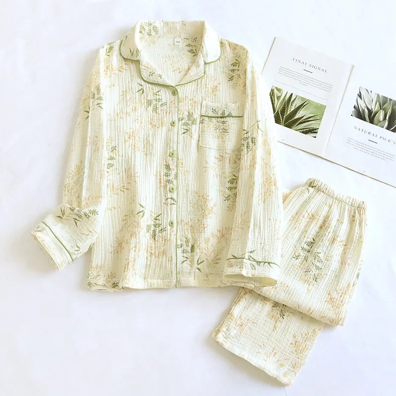 New Large Size Pajamas Women Cotton Crepe Home Service | SAMAG