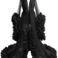 Women's Dressing Gown Perspective Sheer Long Tulle Robe Puffy Pregnancy Maternity Dress for Baby Shower Nightgown Sleepwear