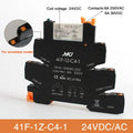 Din Rail Slim Relay Module 41F - 1Z - C4 - 1 Integrated PCB Mount Power With Holder 12V 24V ACDC 220V - Visuel 7 | SAMAG