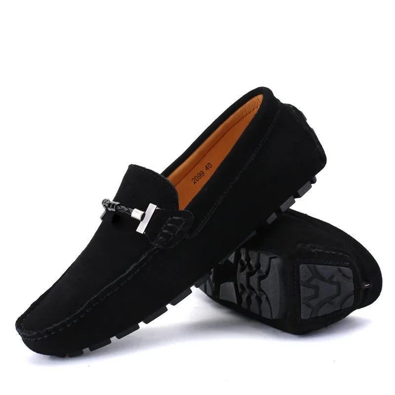 New Men Casual Shoes Fashion Suede Soft Men Loafers Leisure Moccasins Slip on Men's Driving Shoes Lazy Shoe Handmade Flats Comfy