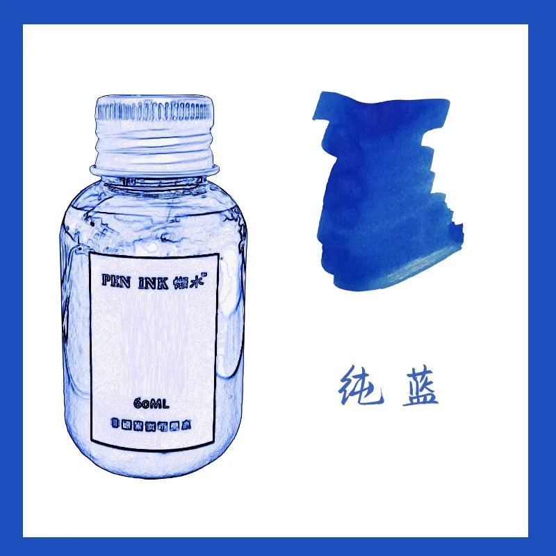60ml 48Colors Fountain Pen Ink Cartridge Writing Dip Pen Ink Refill Stationery School Supplies For JINHAO HONGDIAN MAJOHN