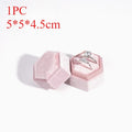 1PC Velvet Ring Box Hexagon Jewelry Box Gift Box for Jewelry Packaging