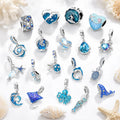 925 Sterling Silver Ocean Theme Charm Beads For Women Blue Wave Dolphin Seashell Compatible Summer Beach Vacation Jewelry