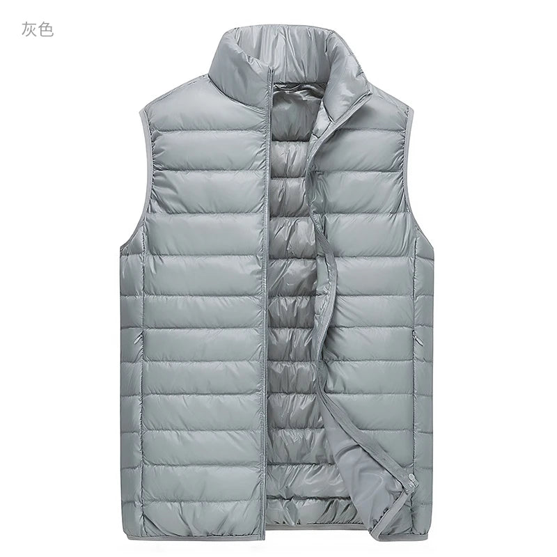 Men Winter Down Vests Mens waterproof Fashion Casual Down Sleeveless Vest Jackets Mens Autumn Couple Lightweight Work Waistcoat