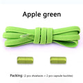 Flat Shoe Laces Without Ties Colored Matte Metal Lock Lazy Shoelaces for Men and Women Casual Shoes Elastic Shoelace 1 Pair