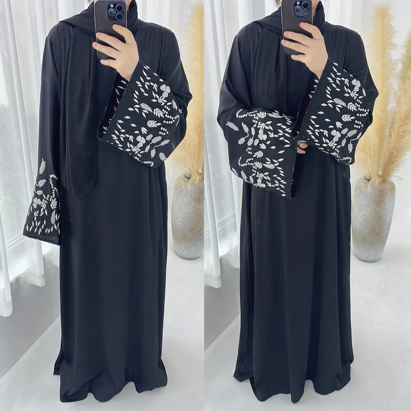 Turkey Emboridery Abaya for Women Dress Morocco Dubai Islam Vestidos Eid Muslim Arab Long Robe Ramadan Kaftan Abayas Jalabiya