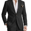 Men's 2 Pieces Linen Suits Casual Lightweight Summer Beach Groom Wedding Suit Linen Blazer Pants Set