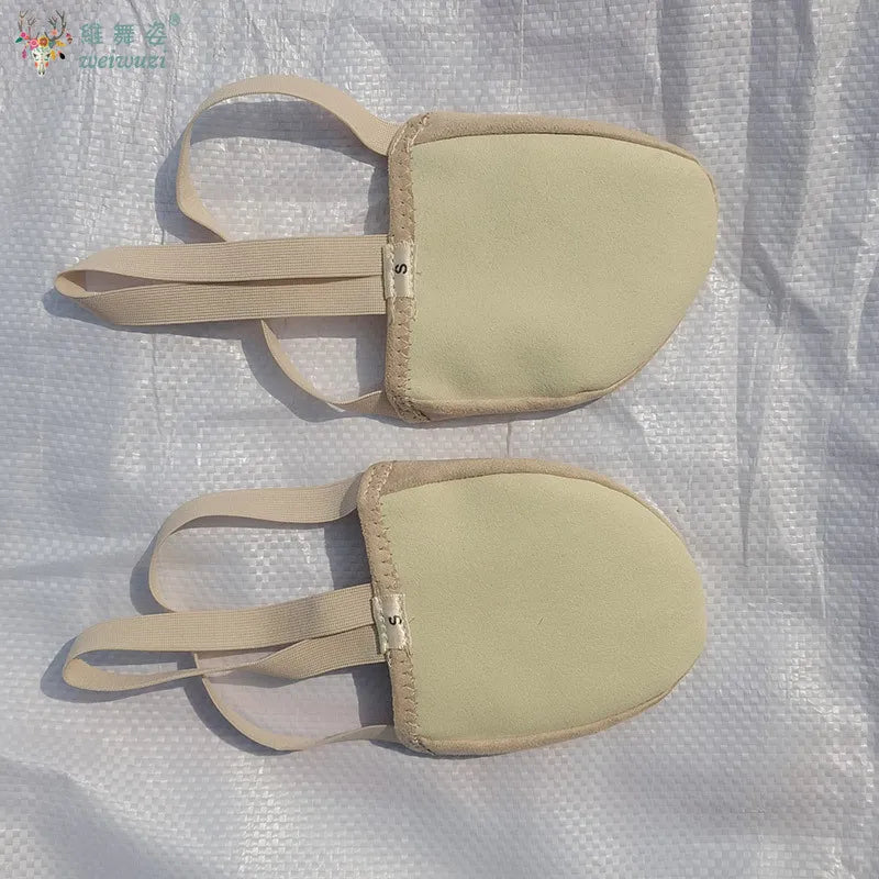 72XE Gymnastic Elastic Half Shoes Ballet Flat Slippers Dance Turning Shoe Practice Sole Cover  Girls Kids Women Belly Shoes