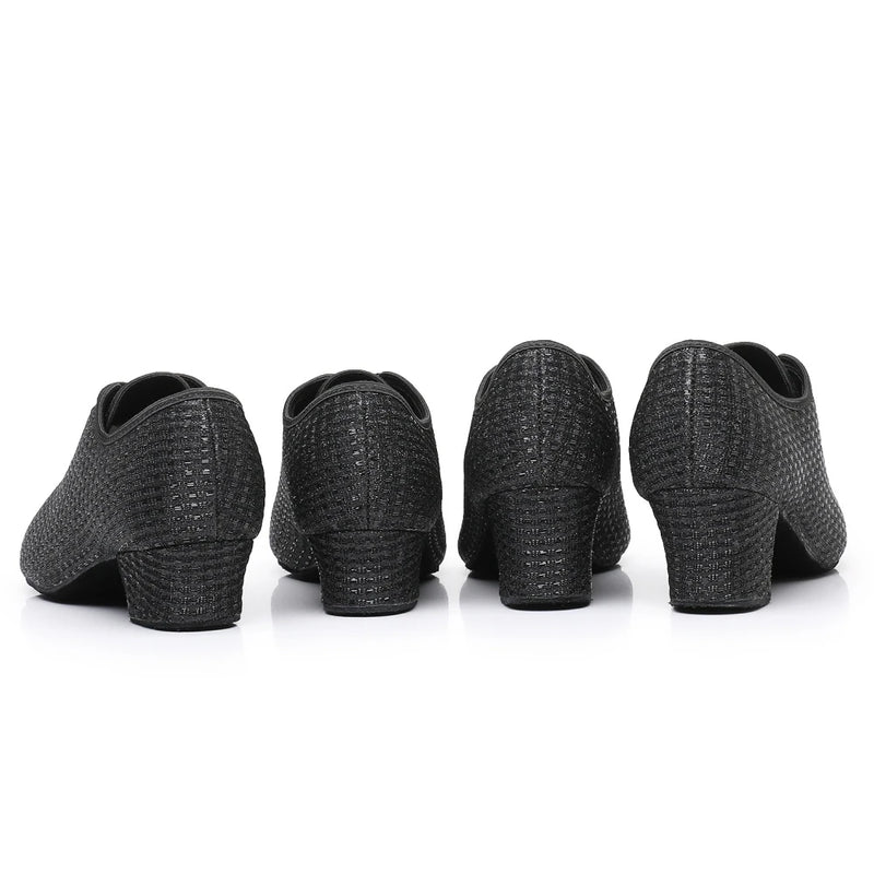 Women Dance Shoes Knitted Teacher Shoes Soft sole Low Heel Latin Training Shoes Ballet Dance Shoes Jazz Ballroom Sneakers Girls
