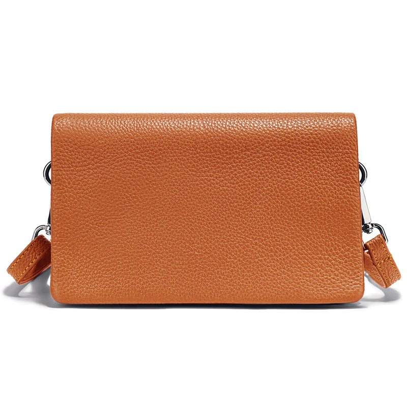 Zency New Soft Plain Color Leather Bag Multiple Pockets Women's Bag Genuine Leather Shoulder Crossbody Versatile Commuting Bag