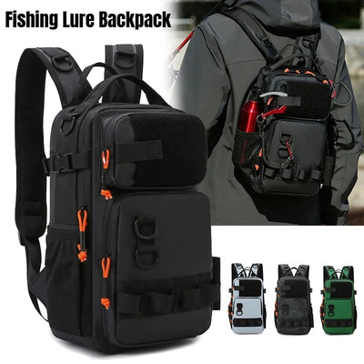 Fishing Lure Backpack with Rod Holders Chest Bag Molle | SAMAG