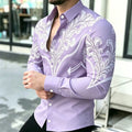 Men's Shirt with Contrasting Print, Black, White, and Red | SAMAG