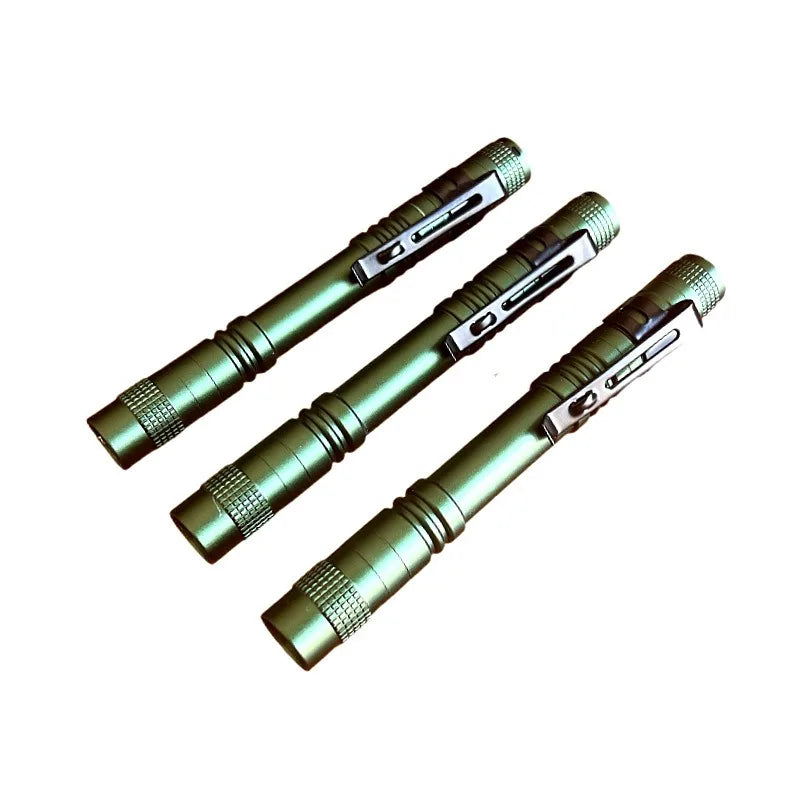 Mini Pen-shaped Flashlight AAA Battery Aluminum Alloy Waterproof Torch with Clip Portable Gift Light for Daily Outdoor