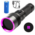High Power Black Mirror Purple Light Detection Torch Powerful 365NM UV Flashlight Type-C USB Rechargeable LED Ultraviolet Lamp