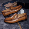 New Fashion Designer Men's Pointed Black Metal Buckle Oxford Flats Casual Shoes Wedding Dress Prom Party Zapatos Hombre