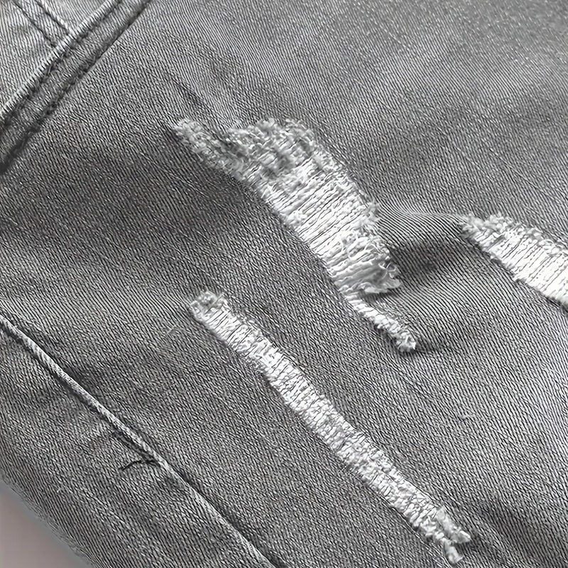Men's Slim Fit Stretch Denim Jeans with Rips Casual | SAMAG