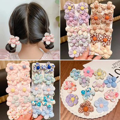/Set Flower Elastic Hair Ties Lovely Boutique Large | SAMAG