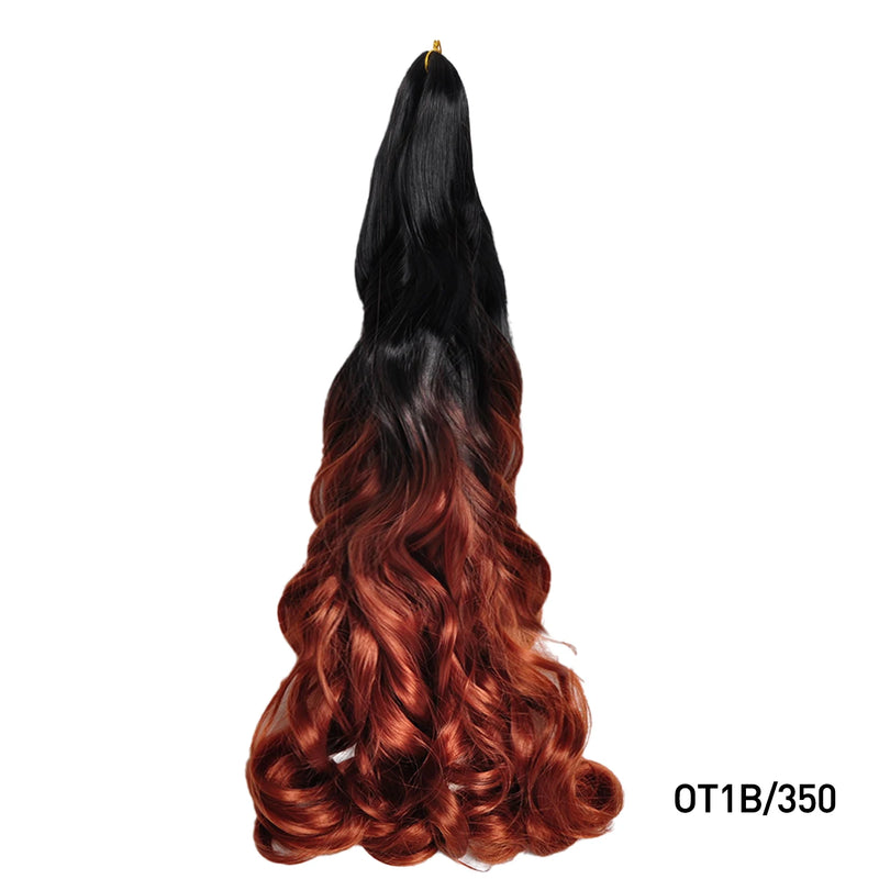 Loose Wave Braiding Hair Extensions 24" Synthetic Spiral Curls Braids Hair Pre Stretched Bouncy Braid French Curls Braiding Hair