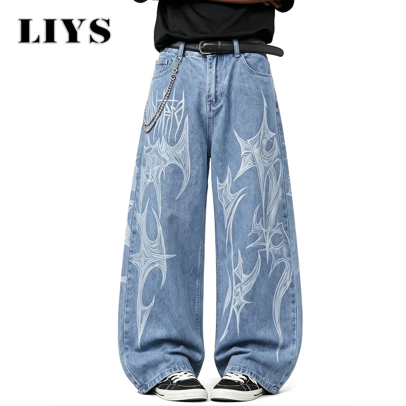 LIYS Men's Casual Spiral Graffiti Print Hip Hop Oversized | SAMAG