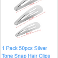 1 Pack 50pcs Silver Tone Snap Hair Clips Craft Bow Headwear Decoration DIY 4/5/6cm Hot
