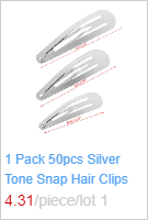 1 Pack 50pcs Silver Tone Snap Hair Clips Craft Bow Headwear Decoration DIY 4/5/6cm Hot