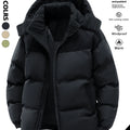 Men's Hooded Cotton Jacket, Thickeneded and Warm in Winter, Windproof and Cold-Resistant, Simple and Versatile for Work Clothing