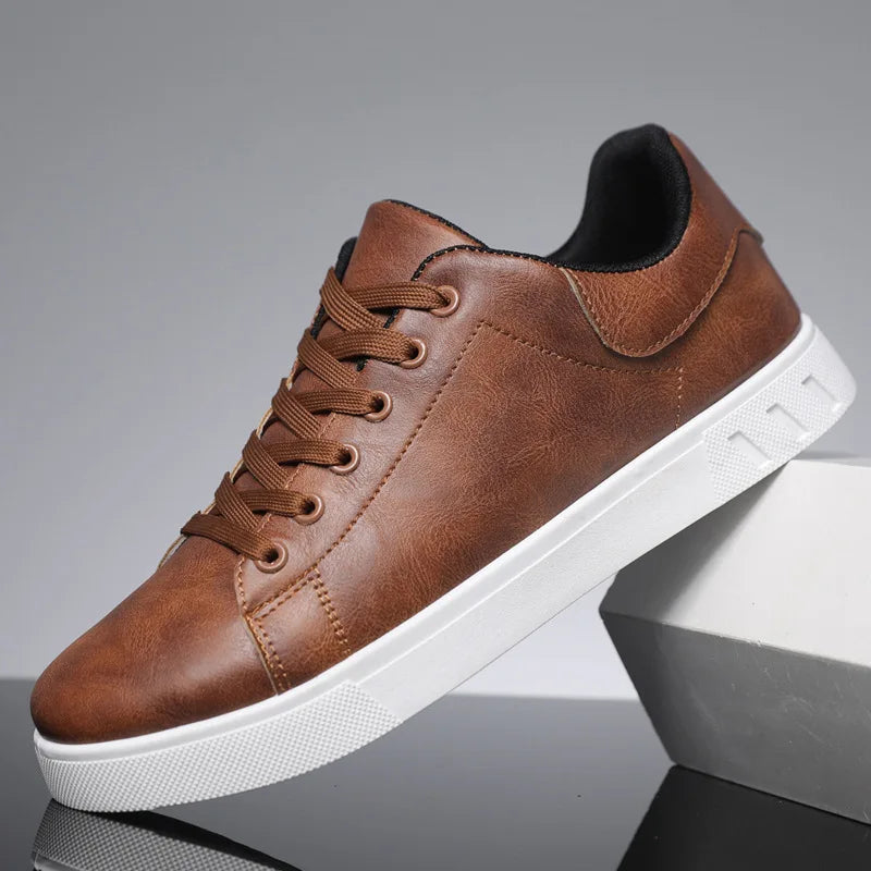 Black Vulcanized Sneakers Men's Flats Comfortable Shoes Lace up Zapatillas Hombre Autumn Spring Fashion Sneakers Plus Size 39-48