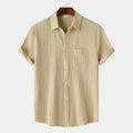 New 9 Color Men's Solid Striped Shirt Summer Fashion | SAMAG