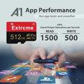 High-Speed V30 A2 4K SD Card 512GB 256GB 128GB Memory Card 64GB Micro TF SD Adapter for Xiaomi Smartphone/Tablet/PC Cross-Use