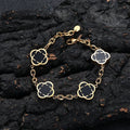 Trendy Men Petal Charms Chain Bracelet,Stainless Steel Natural Shell Chain Wristband, Birthday Anniversary Father Gift